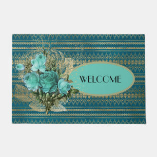 Seafoam Roses Bouquet  Doormat
