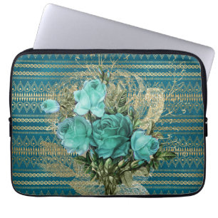 Seafoam Roses Bouquet Laptop Sleeve