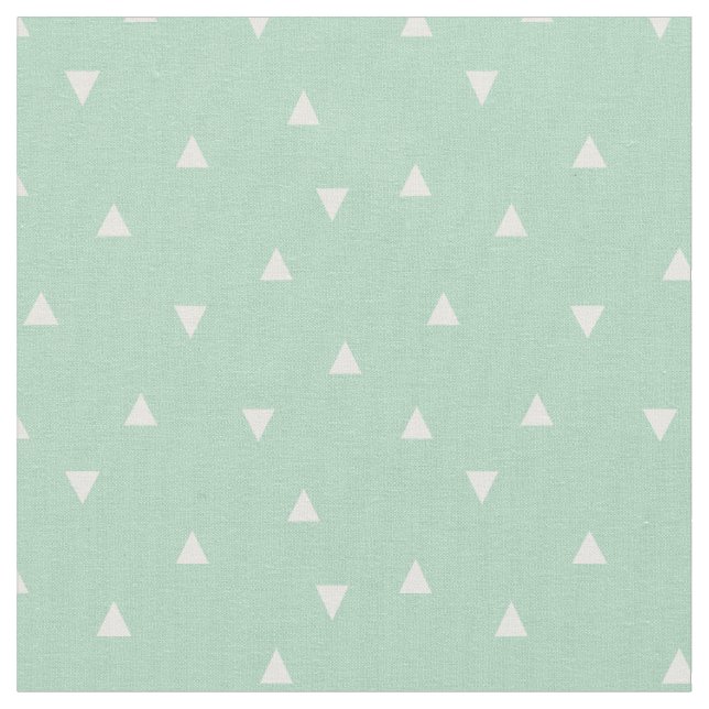Seafoam Scattered Triangles Fabric (Close Up)