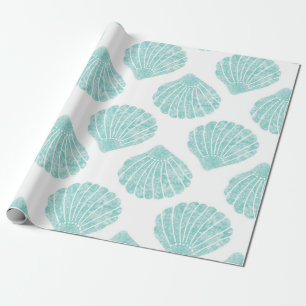 Seafoam Seashell Pattern Wrapping Paper
