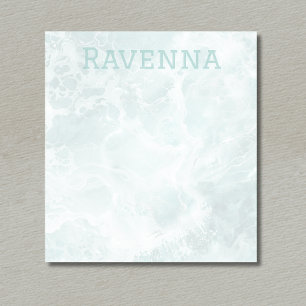 Seafoam Silver Opacity Elegant Custom Script Name Notepad