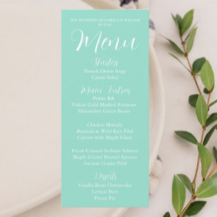 Seafoam Simple Style Wedding Dinner Menu