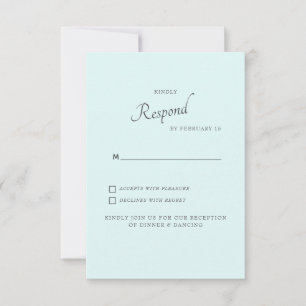 Seafoam Simple Wedding RSVP Invitation