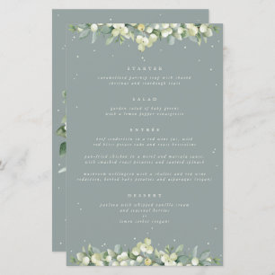 Seafoam Snowberry+Eucalyptus 4 Course Wedding Menu