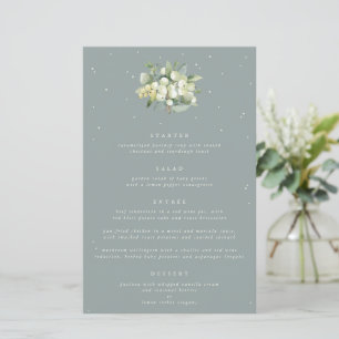Seafoam Snowberry+Eucalyptus 4 Course Wedding Menu