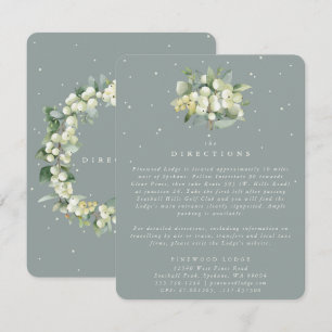 Seafoam Snowberry+Eucalyptus Bouquet Directions Enclosure Card
