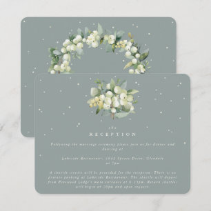 Seafoam Snowberry+Eucalyptus Bouquet Reception Enclosure Card