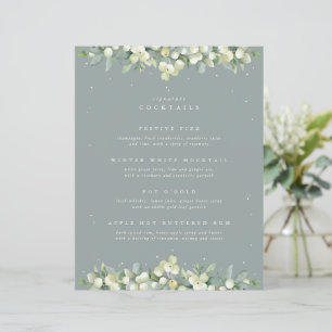 Seafoam Snowberry+Eucalyptus Wedding Drinks/Bar