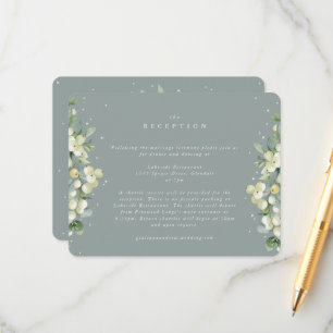 Seafoam Snowberry+Eucalyptus Wedding Reception Enclosure Card