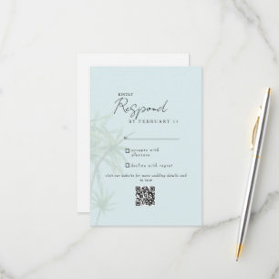 Seafoam Tropical Modern Wedding QR Code RSVP II