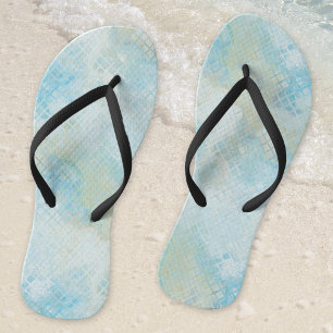 Seafoam Turquoise Blue Ocean Flip Flops
