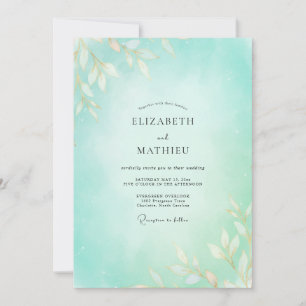 Seafoam Vine Wedding Invitation