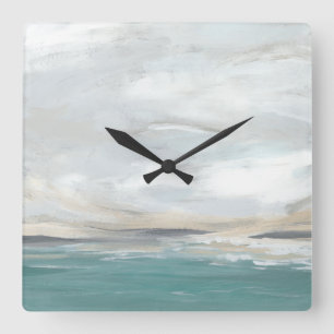 Seafoam Vista Square Wall Clock