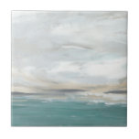 Seafoam Vista Tile<br><div class="desc">Seafoam Vista II by June Erica Vess. Ocean-like image with thick white clouds.</div>