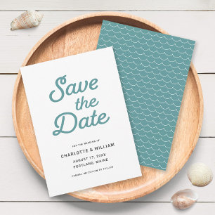 Seafoam Waves Save the Date Card