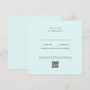 Seafoam Wedding QR Code RSVP Flat Card
