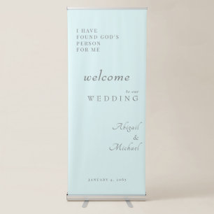 Seafoam Wedding Simple Retractable Banner
