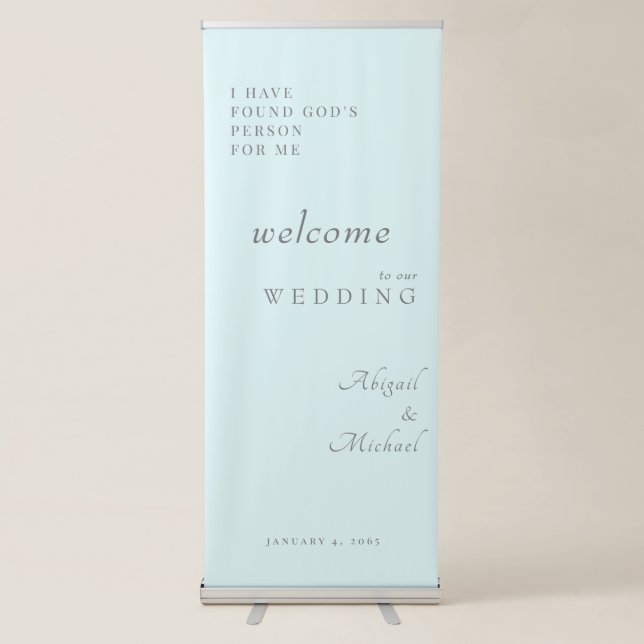 Seafoam Wedding Simple Retractable Banner (Front)