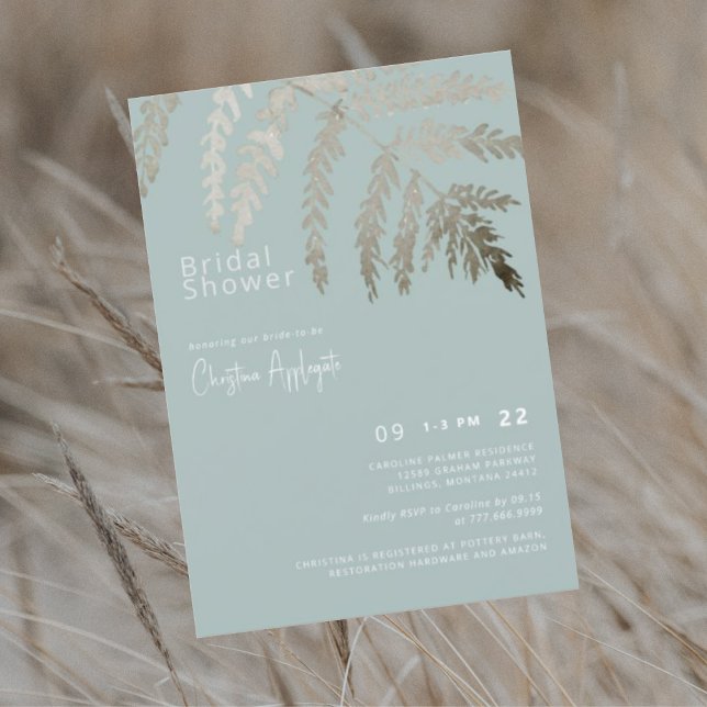 Seafoam White Text Bridal Shower  Invitation (Creator Uploaded)
