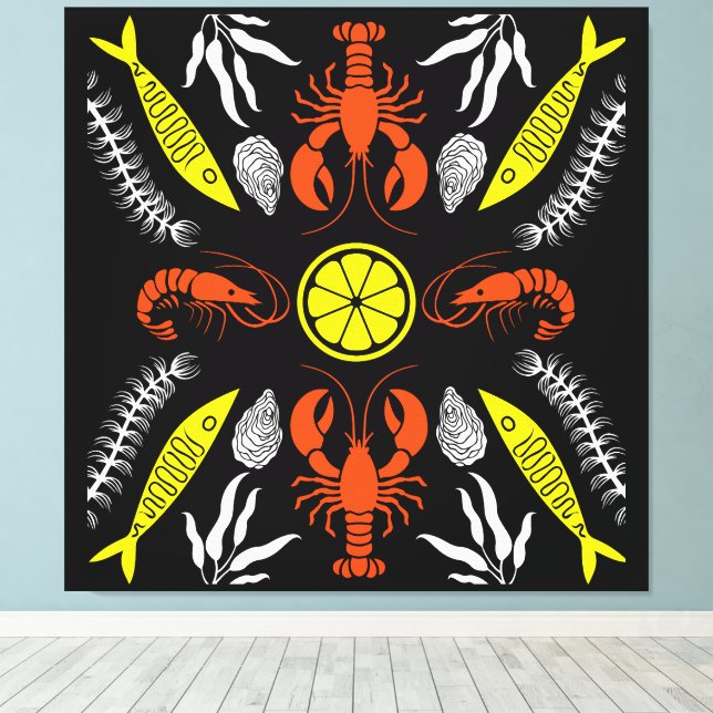 Seafood Art Decor Prints (Insitu(Wood Floor))