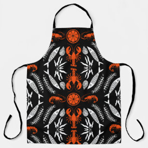 Seafood Art Decor Prints Apron