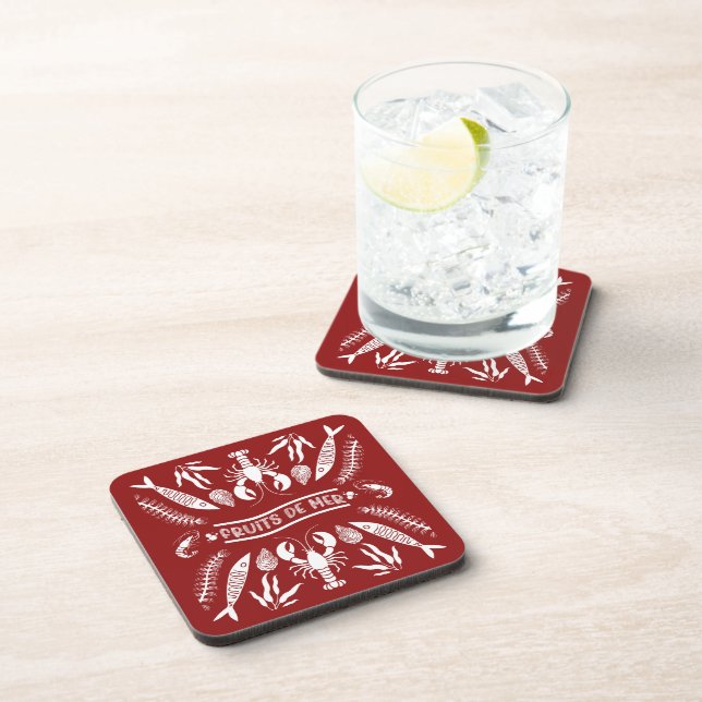 Seafood Art Decor Prints Coaster (Right Side)