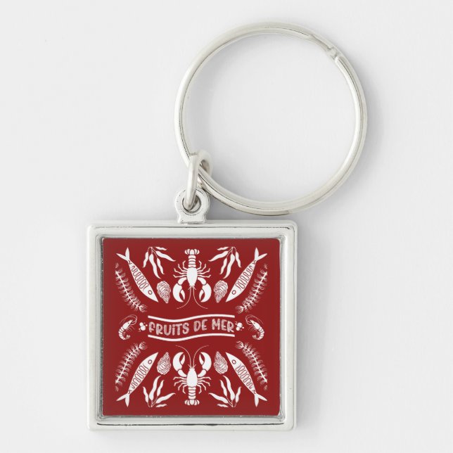 Seafood Art Decor Prints Key Ring (Front)
