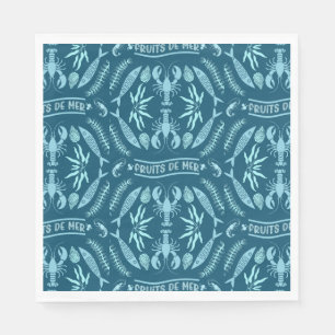 Seafood Art Decor Prints Napkin
