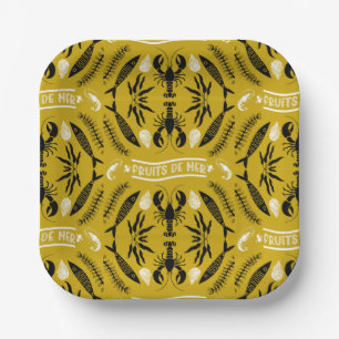 Seafood Art Decor Prints Paper Plate