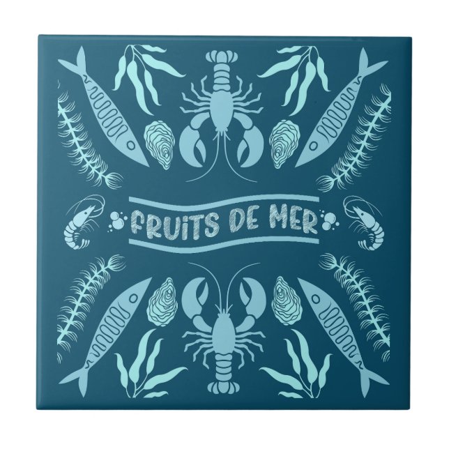 Seafood Art Decor Prints Tile (Front)