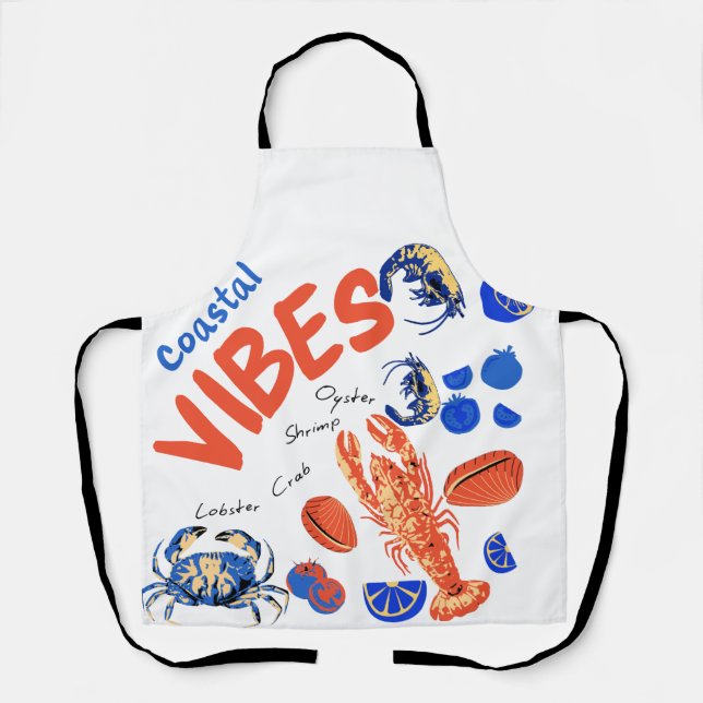 Seafood Beach Fisherman Ocean Tropical Quote  Apron (Front)
