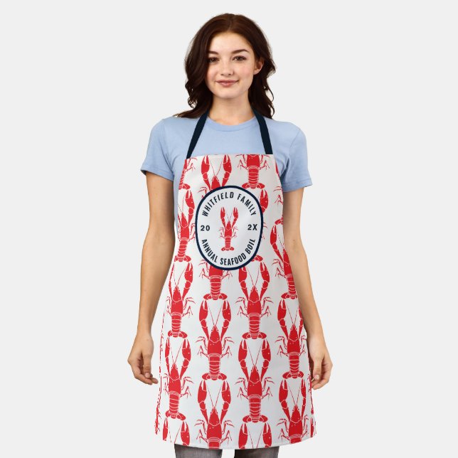 Seafood Boil Annual Family Cookout Summer Party Apron (Worn)