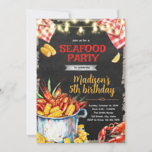 Seafood boil birthday Party Invitation