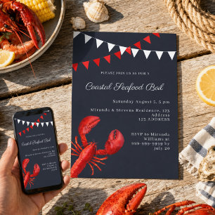 Seafood Boil Coastal Party Invitation