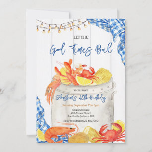 Seafood Boil Crawfish Party Birthday Invitation