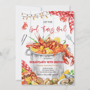 Seafood Boil Crawfish Party Birthday Invitation