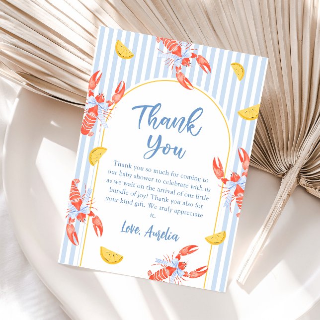 Seafood Boil Lobster Birthday Thank You Card (Creator Uploaded)