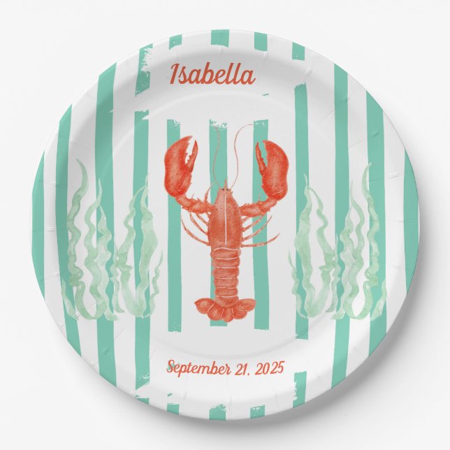 Seafood Boil Party - Custom Lobster Brunch Paper Plate (Front)