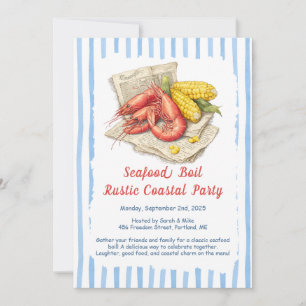 Seafood Boil Party Invitation – Rustic Coastal 
