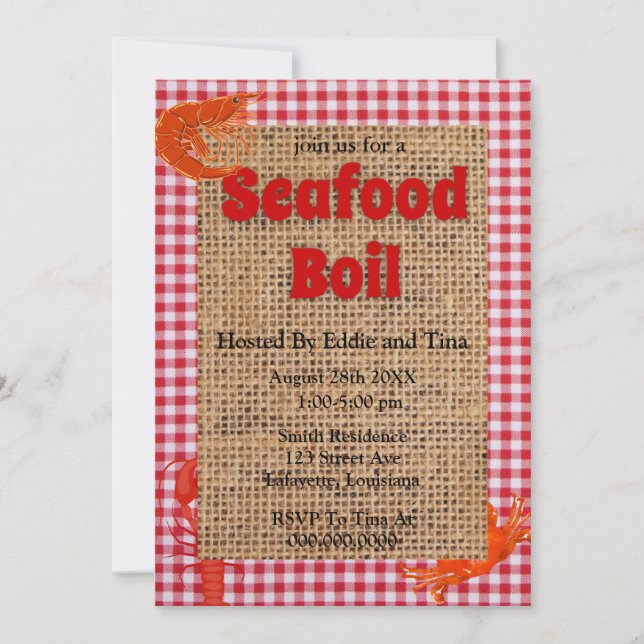 Seafood Boil Party Invitations  (Front)