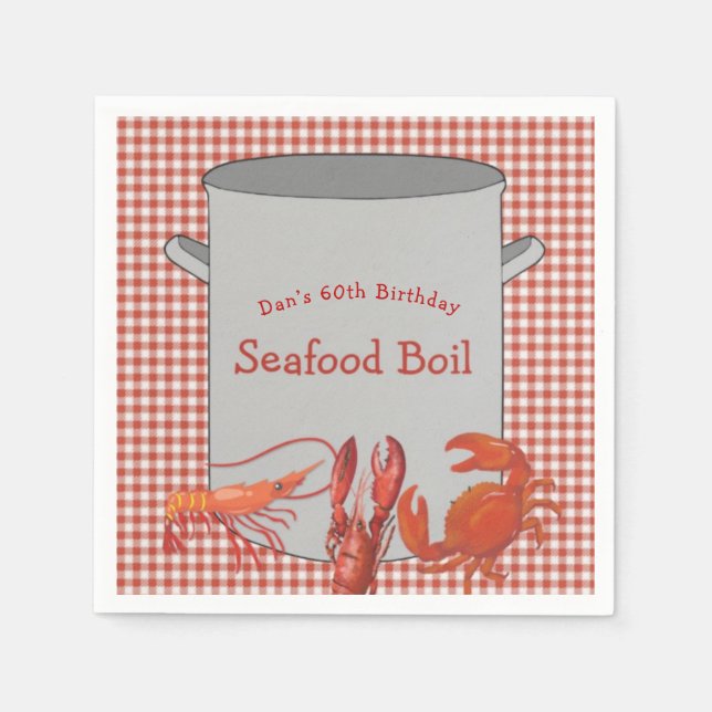 Seafood Boil  Personalised  Napkin (Front)