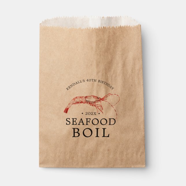 Seafood Boil Themed Party Favour Bags (Front)