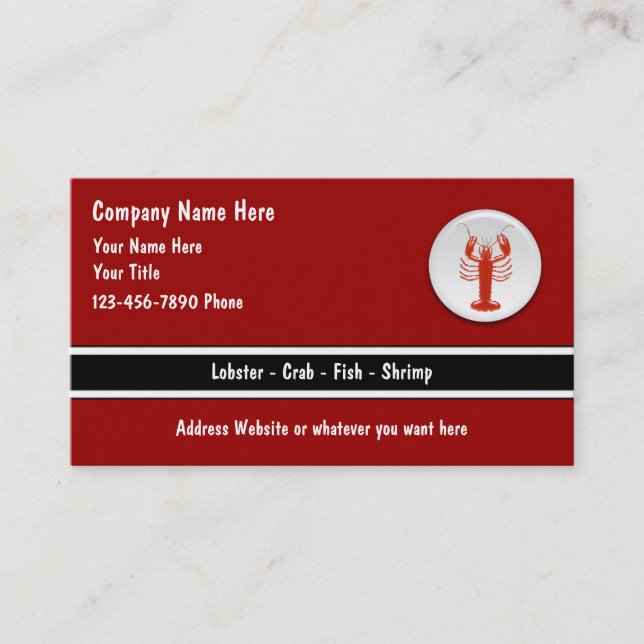 Seafood Business Cards (Front)