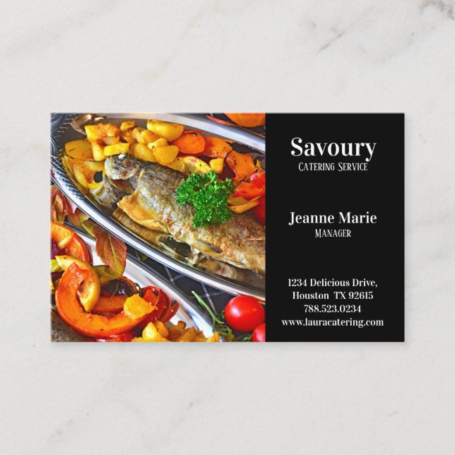 Seafood Catering Restaurant  Business Card (Front)