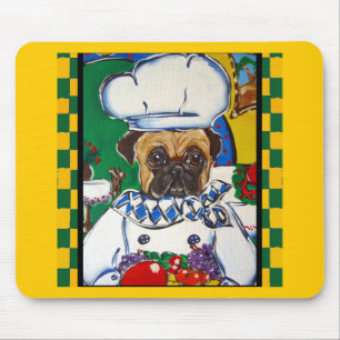 Seafood Chef Pug Mouse Mat