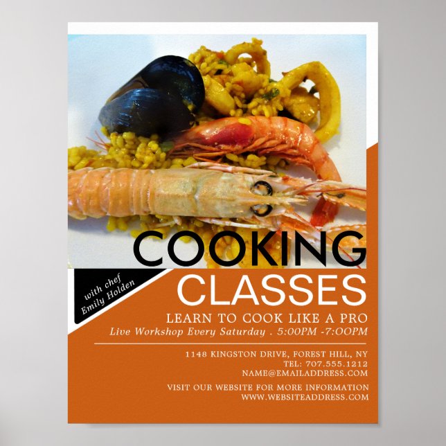 Seafood, Cooking Classes Advertising Poster (Front)