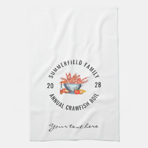 Seafood Cookout Family Crawfish Boil Party Tea Towel