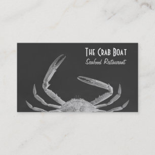 Seafood Crab Business Card in Grey