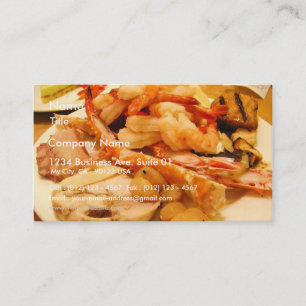 Seafood Crabs Legs Shrimp Food Business Card