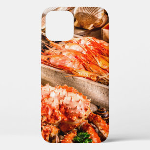 Seafood cuisine plate as an ocean gourmet dinner b iPhone 12 case